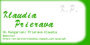 klaudia prierava business card